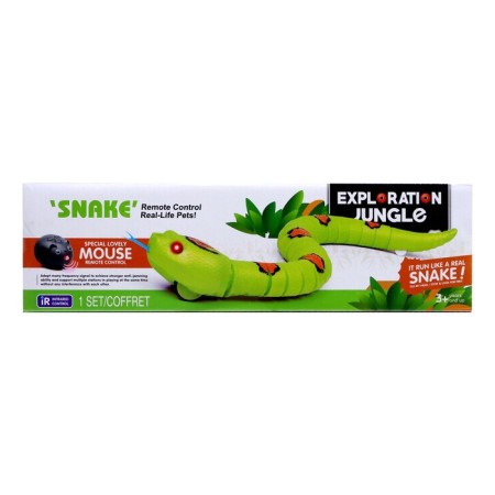 The radio -controlled “jungle” snake works on the battery, the color is green-7