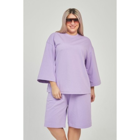 Female suit, size 52, lilac color-1