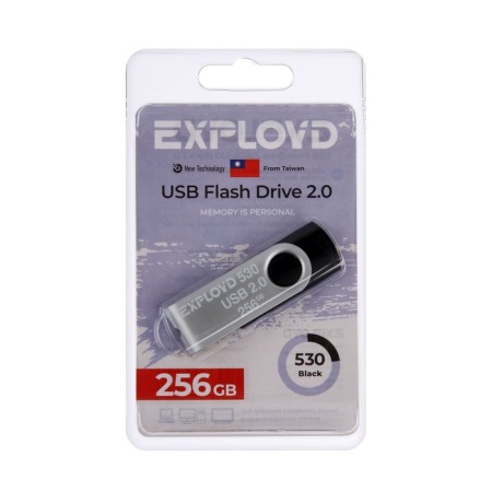 Flashka Exployd, Mini, 256 GB, USB 2.0, Thu up to 20 MB/s, PLO up to 10 MB/s, black-1