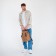 Male urban backpack, Textura, textiles, brown color