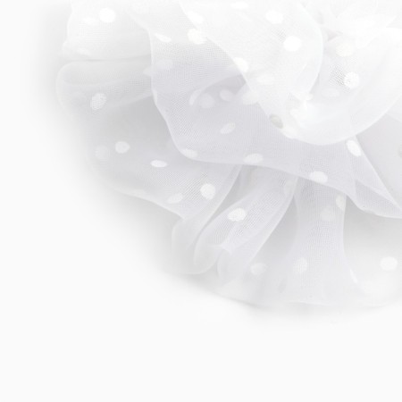 Outlet. Hair bow on elastic band, white, 10 cm, kitty Marie-5