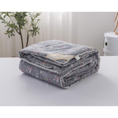 Holly blanket, size 200x220 cm, gray color-1