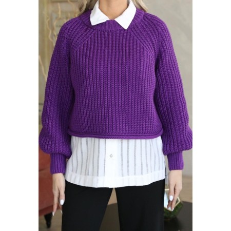 Female jumper, size 42, purple color-11
