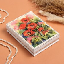 Maki box, white, 16 × 22 cm, lacquer miniature