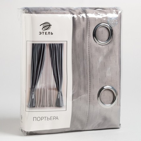 Curtain curtain Ethel "strokes" color is gray, on eyelets 250x265 cm, 100% p/-4