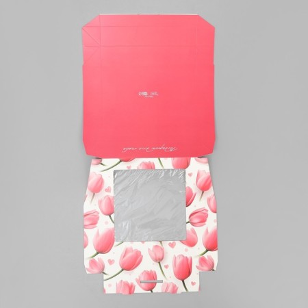 Confectionery packaging, a box with lamination "Tulips", 20 x 20 x 4 cm-3