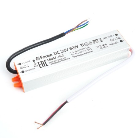 Electronic transformer for 24 W LED tape, Feron, LB007, 2.5A, 60 W