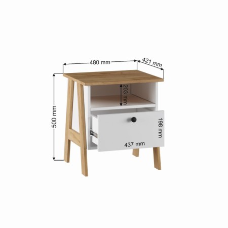 Close -bedroom Theodore, 480x421x515, white/gold craft-1