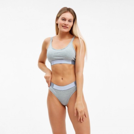 Female set (top with thin straps, panties), color gray mix, size 46-48-7
