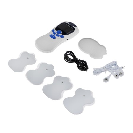 Body massager Luazon LEM-35, myostimulator, 10 modes, 4 electrodes, from USB, gray