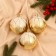 Set of balls plastic D-8 cm, 3 pcs "Vivian" golden-white