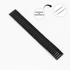 Solomon watch strap, 20 mm, metal, L-15 cm, black