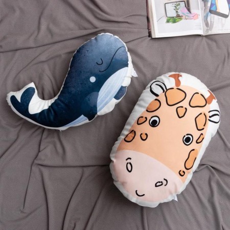 Decorative Ethel Pillow "Kit", 60x35 cm, velor, 100% polyester-5