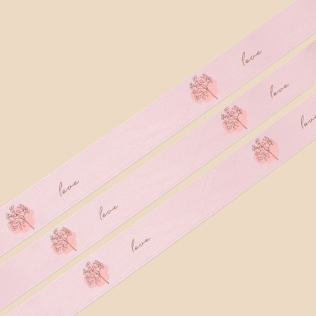Satin tape, gift packaging, love, 2 cm x 5 m-2