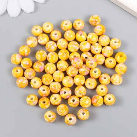 Beads for creativity plastic "Marble. Lemon" d = 0.8 cm set 20 g-1