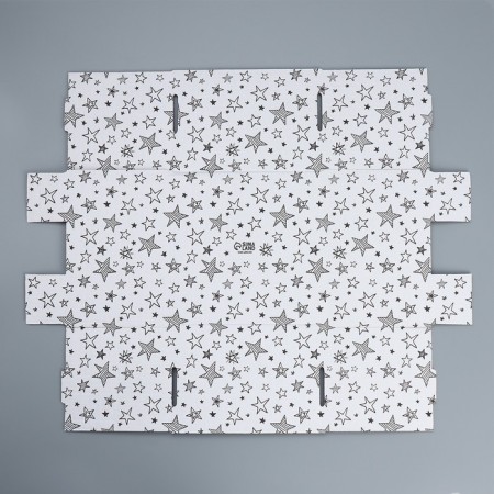Gift folding white, packaging, “stars”, 22 x 22 x 15 cm-4