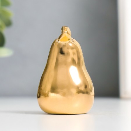 Souvenir ceramics "pear" gold 3.4x3.4x5.5 cm-3