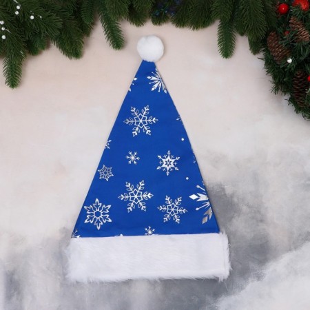 Snowflake New Year's cap, 28x40 cm, blue-1