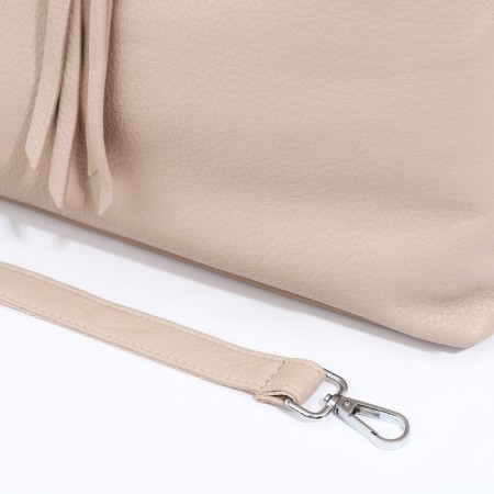 Luggage bag on lightning, 2 outer pockets, beige color-4