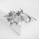 Brooch "Flowers" on a branch, white color in silver