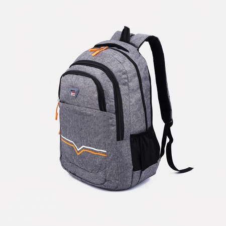 A backpack with a zipper, 2 external pockets, color gray color-2