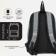 A backpack with a zipper, "saxi", outer pocket, gray color