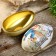 Casket Metal Egg "Hare with a basket" 11x6.5x7 cm