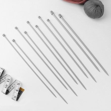 Knitting knitting needles, with Teflon coating, D = 2-7 ​​mm, 35 cm, 10 pairs in the pencil case-2