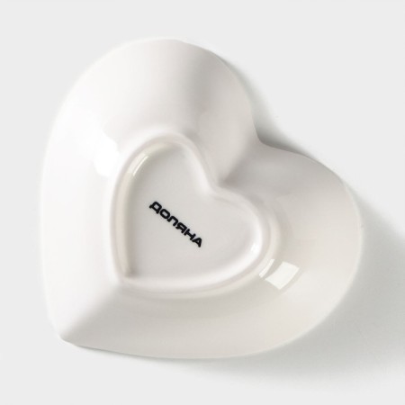 Ceramic Daramic Salamic "Heart", 130 ml, 12.5 × 11.5 cm, white color-4