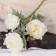 Artificial flowers "Lunar river peony" 12x85 cm, white