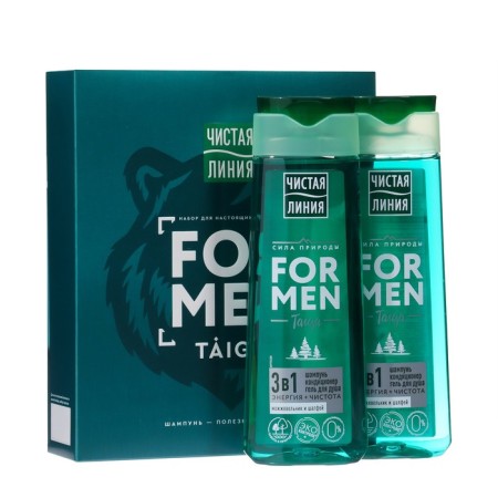 Gift set Pure Taiga line: Contractor shampoo, 250 ml + shower gel, 250 ml