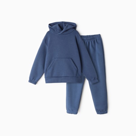 Kit for children (sweatshirt, trousers), launched, dark blue color, height 110 cm