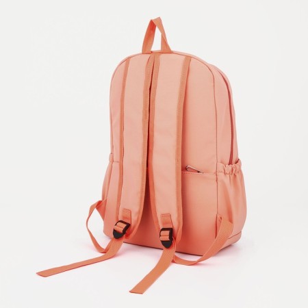 School backpack of textiles on lightning, Cute, 4 pockets, peach color-1