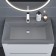 Sink uperwood Classic quartz 70 cm, quartz, gray matte, concrete
