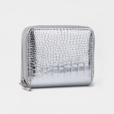 Women's wallet with lightning, silver color