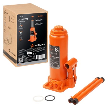 Bottle-based AIRLINE, 8 ton, lifting height 236-475 mm, in bag