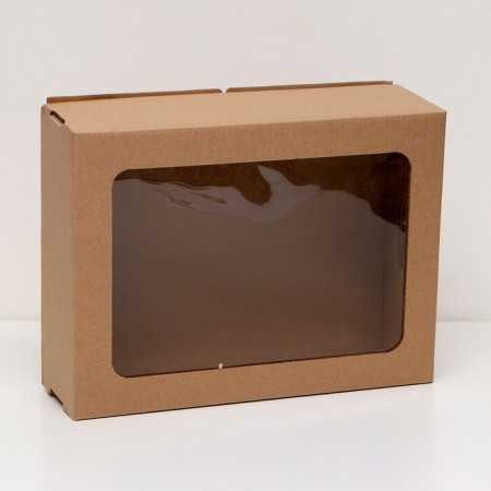 Box for a cake with a window, craft, 30 x 40 x 12 cm-1