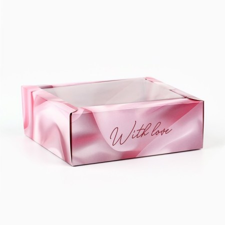 Folding box with a plastic lid "With Love", 11.5 x 9 x 4 cm-1