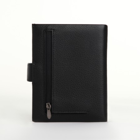 Male purse on the button, department for auto documents, black color-1