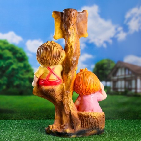 Garden figure "Boy and girl on a tree", 40x31x66cm, mix-2