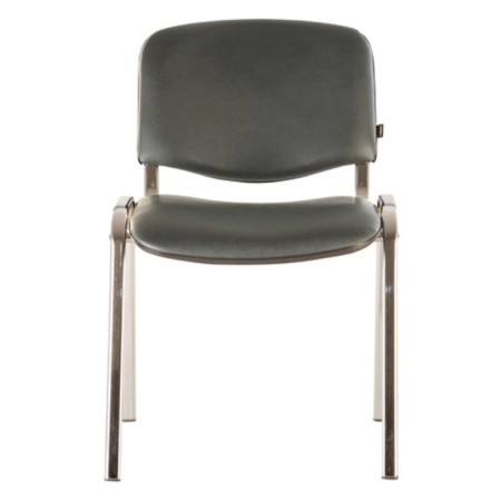 Stool for personnel and visitors to Brabix ISO CF-001, chrome frame, leatzers gray-1