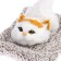 A toy on a car panel, a cat on a pillow, a white-red color