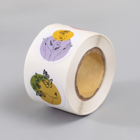 Stick Paper "Butterflies and flowers. Abstraction" d = 2.5 cm 252 pcs in the roll-6