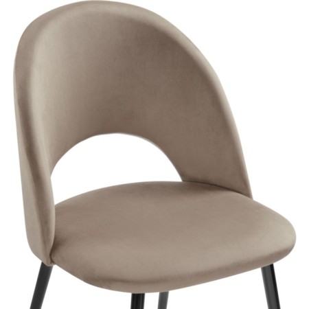 Chair on a metal frame Irre Metal/velor, black/beige 50x55x82 cm-4