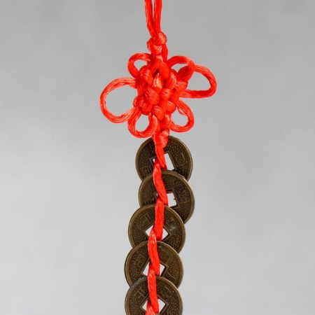 Bronze suspension 18 coins d = 1.5 cm h = 33cm-3