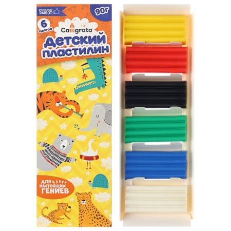 Calligrata plasticine, 6 colors, 90 g-3
