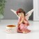 Polystone candlestick for 1 candle "Angel in a dress with a wreath" D-2.2 cm mix 7.2x8.7x5.5 cm