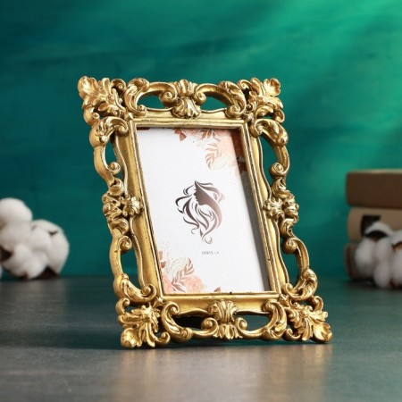 Photo frame "Lace" 10x15cm/22.5x17cm, bronze with gilding