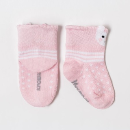 Socks children's baby I'm "bunny", pink color, 12-14 cm-1