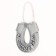 Suspended decor "Horseshoe for happiness and good luck" steel with an echoing silverie, 12x12cm